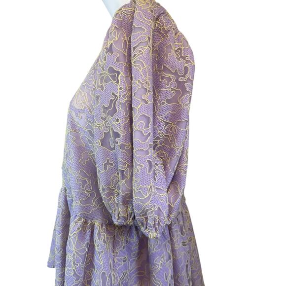 STINE GOYA Liw Embroidered Peplum Blouse - Size L - Lilac NWOT - Picture 7 of 11